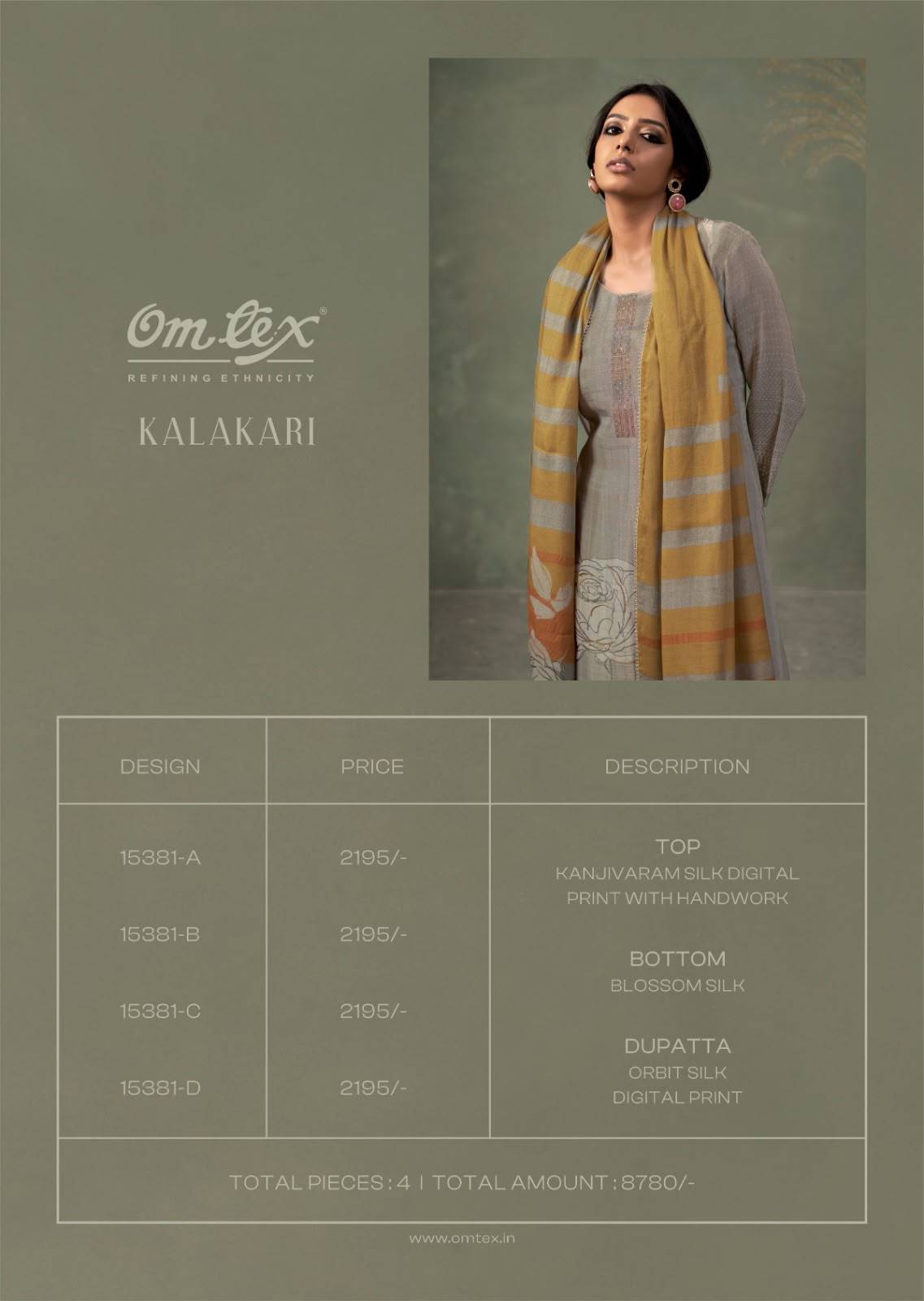 KALAKARI By OMTEX 15381A To 15381D Series Stylish Beautiful Colourful Silk Dresses At Wholesale Price